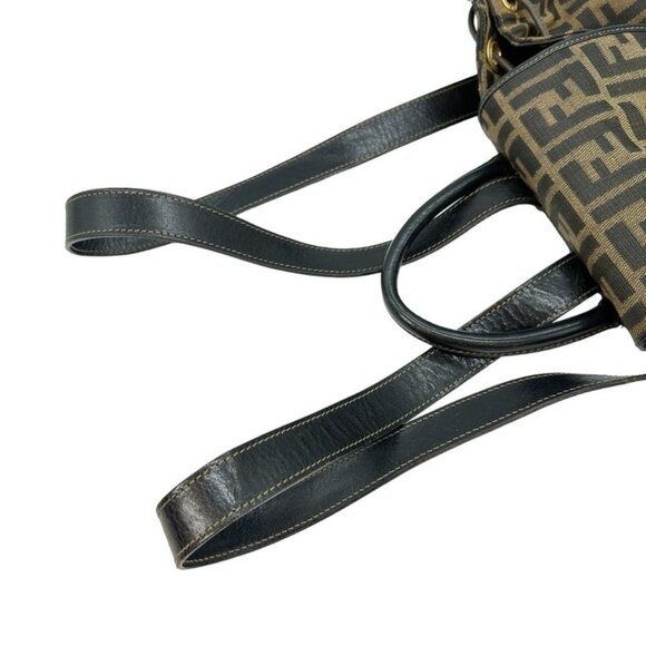 Fendi Zucca Pattern Canvas and Leather Backpack and Daypack